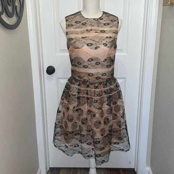 Red Valentino Sleeveless Lace Embroidered Dress - Picture 1 of 10